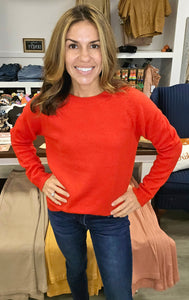 red raglan sleeve sweater