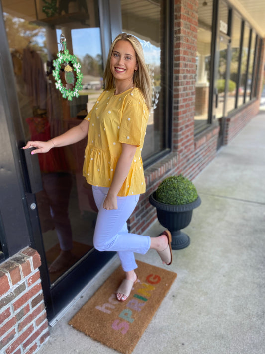 Yellow Polka Dot Top